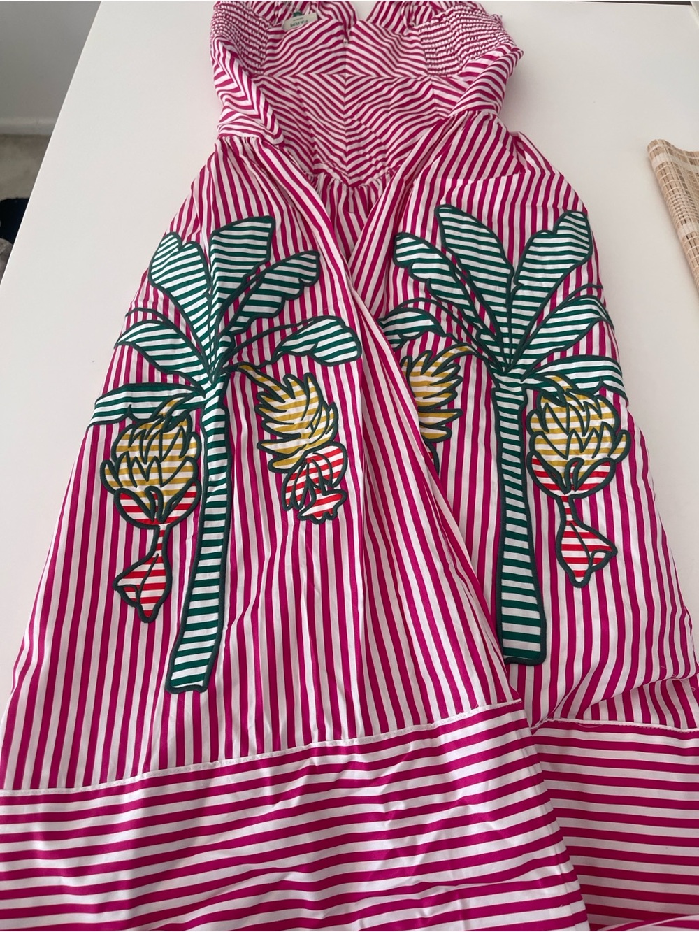 FARM Rio Palm Tree Striped Midi Dress - Picture 8 of 10